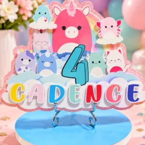 Squishmallow Glitter Cake Topper