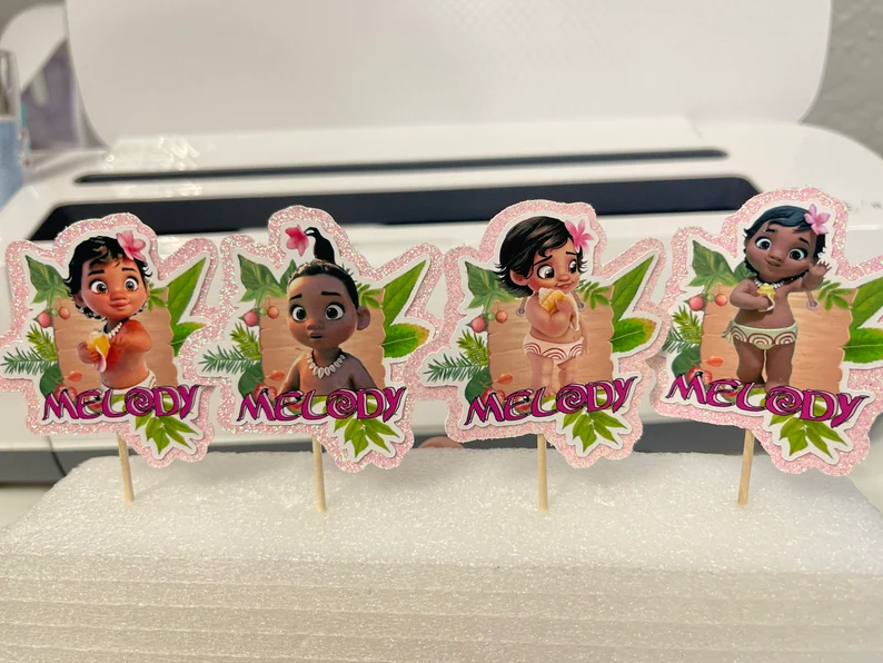 Baby Moana Cupcake Toppers