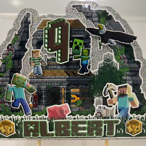 Gamer Boy Style MineC Cake Topper