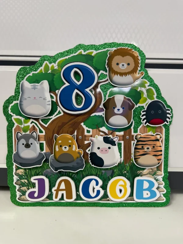 Squishmallow Glitter Cake Topper for Boys