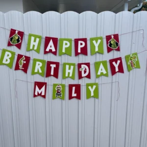 Grinch Happy Birthday Banner