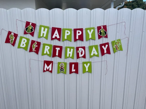 Grinch Happy Birthday Banner