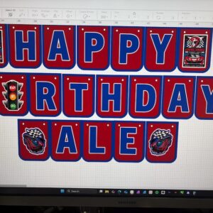Race Car Happy Birthday Banner