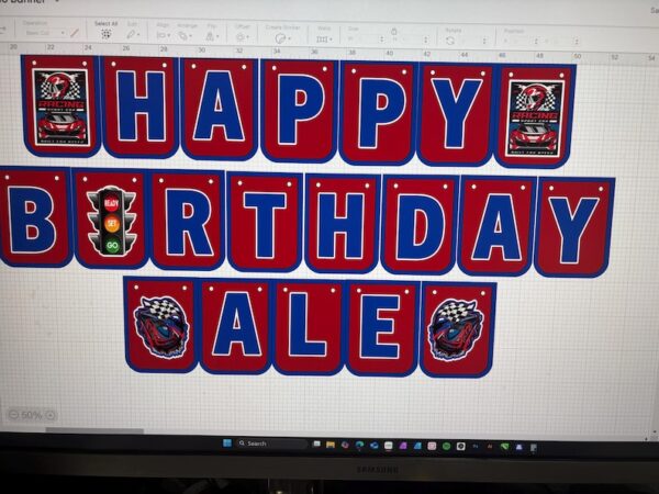 Race Car Happy Birthday Banner