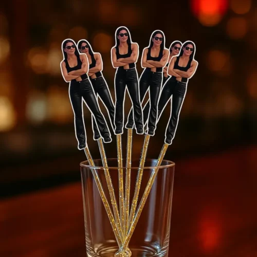 Funny Personalized Drink Stirrers: Personalized Party Cocktail Sticks (Set of 12)
