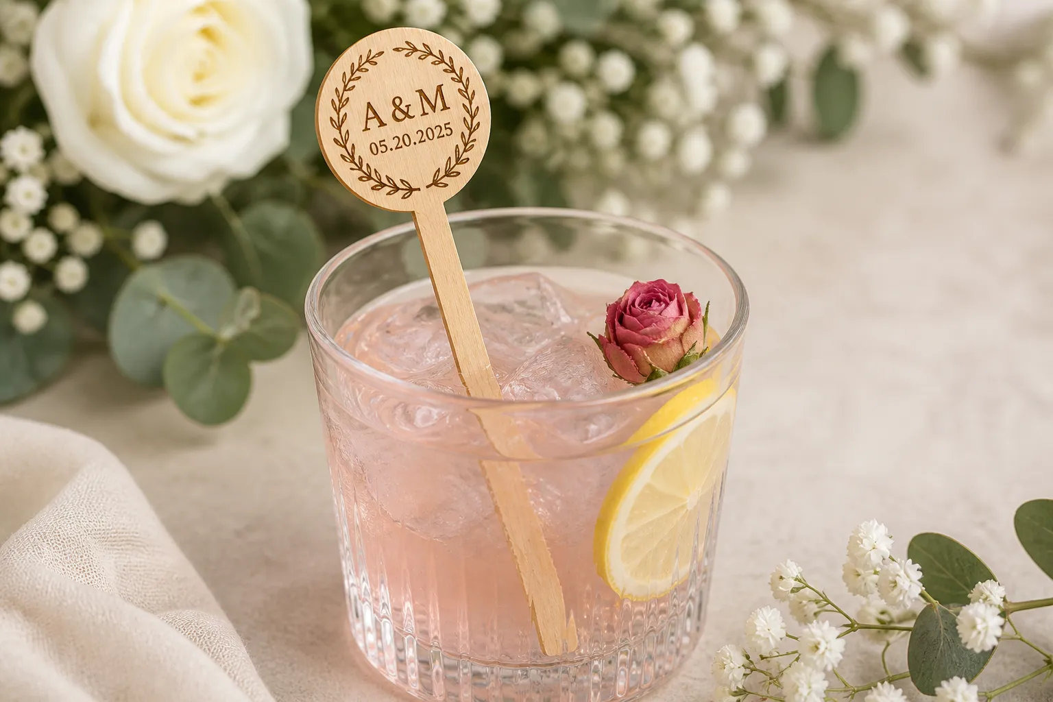 custom wedding drink stirrers