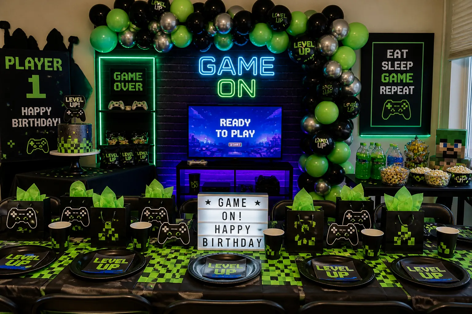 gamer birthday party decorations