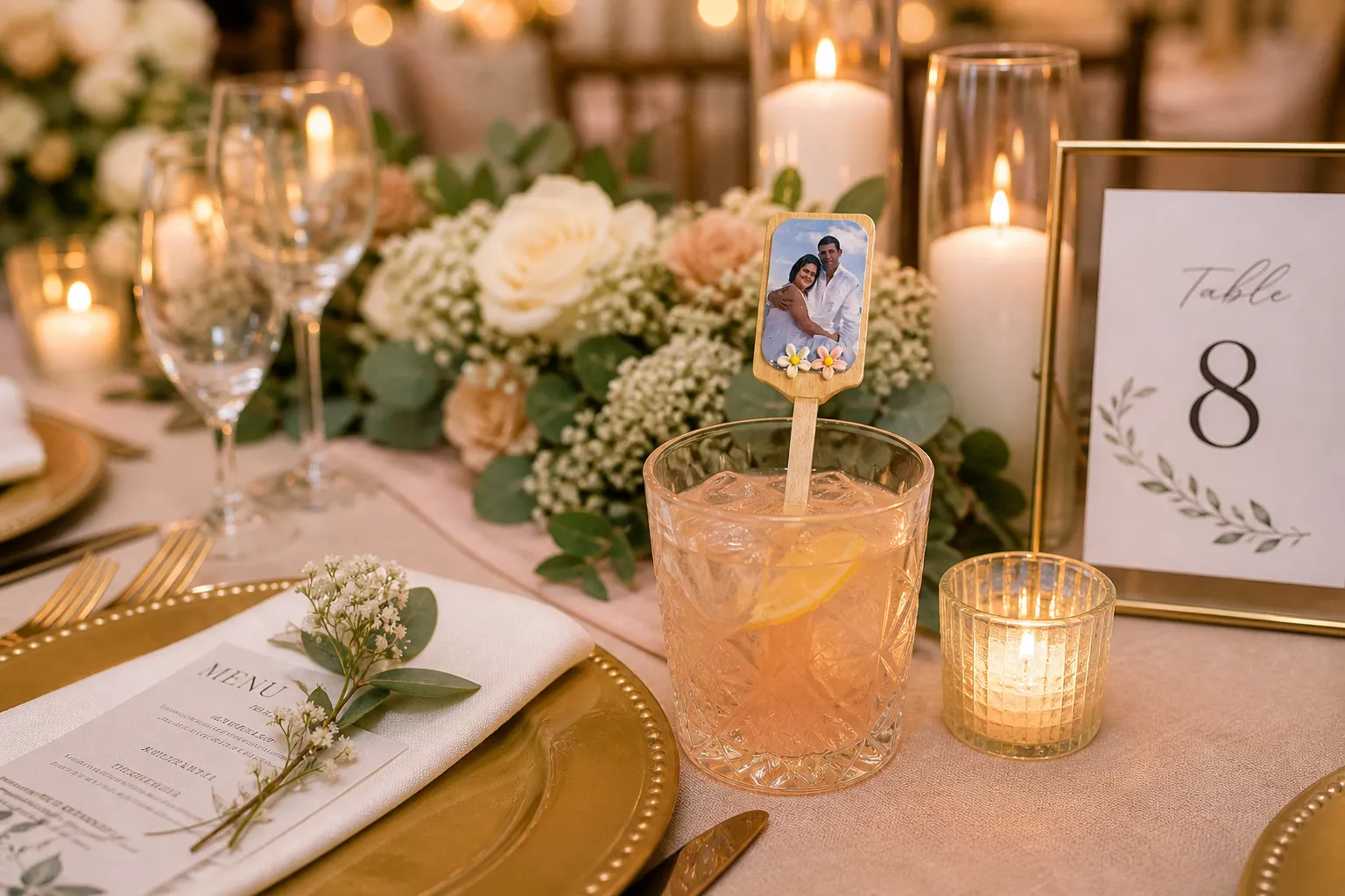 personalized drink stirrers wedding