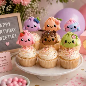 Sweet Treats Kawaii Dumpling Cupcake Toppers