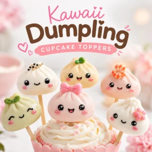 Kawaii Dumpling Cupcake Toppers