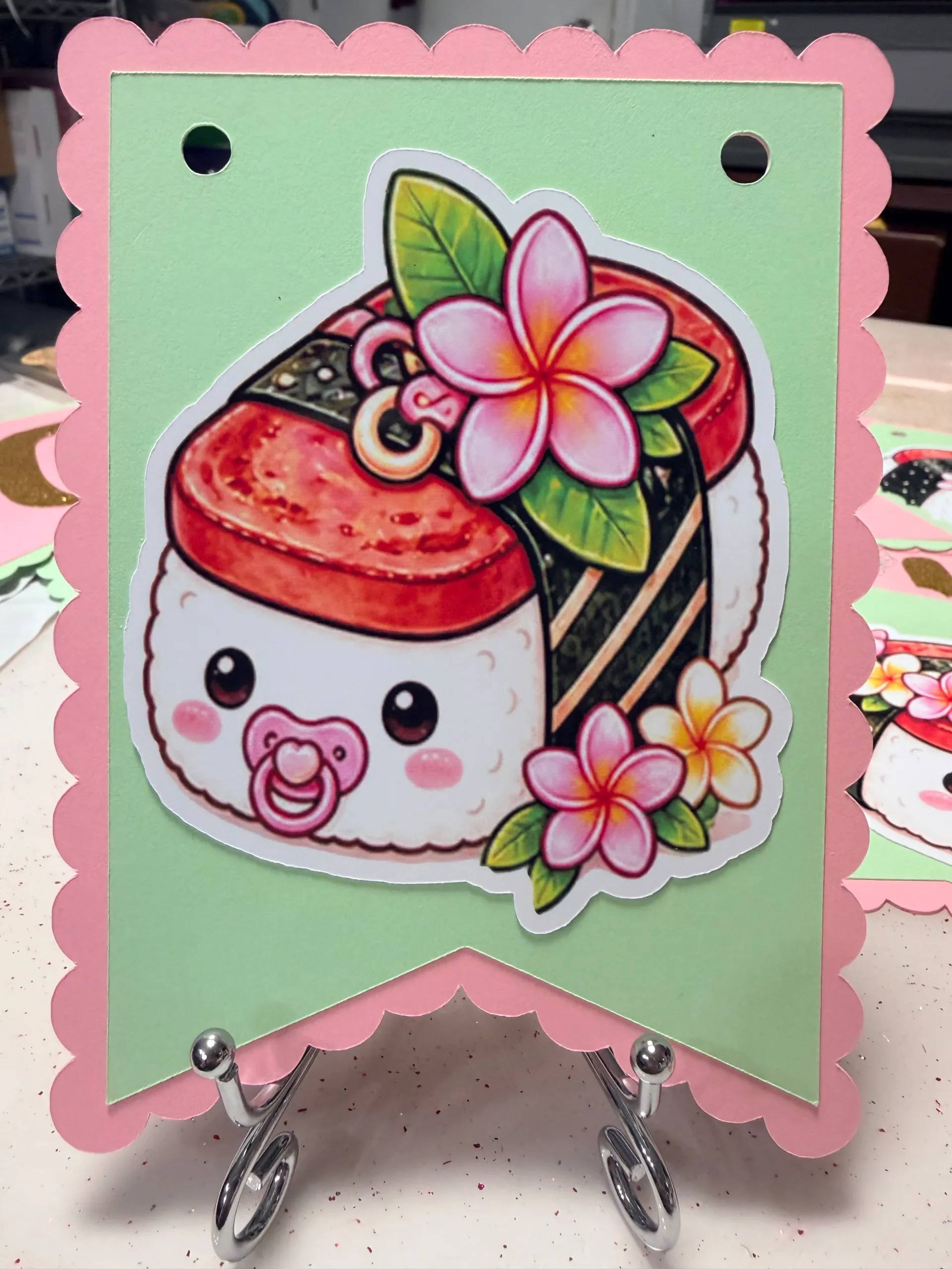 Personalized Kawaii Musubi Birthday Banner | Custom Name Party Decoration 9 Personalized Kawaii Musubi Birthday Banner | Custom Name Party Decoration - Image 9