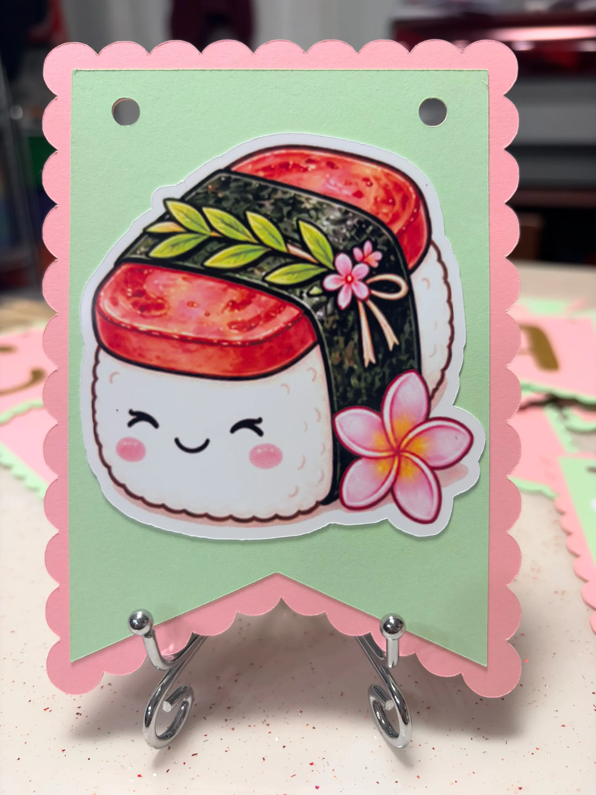 Personalized Kawaii Musubi Birthday Banner | Custom Name Party Decoration 4 Personalized Kawaii Musubi Birthday Banner | Custom Name Party Decoration - Image 4