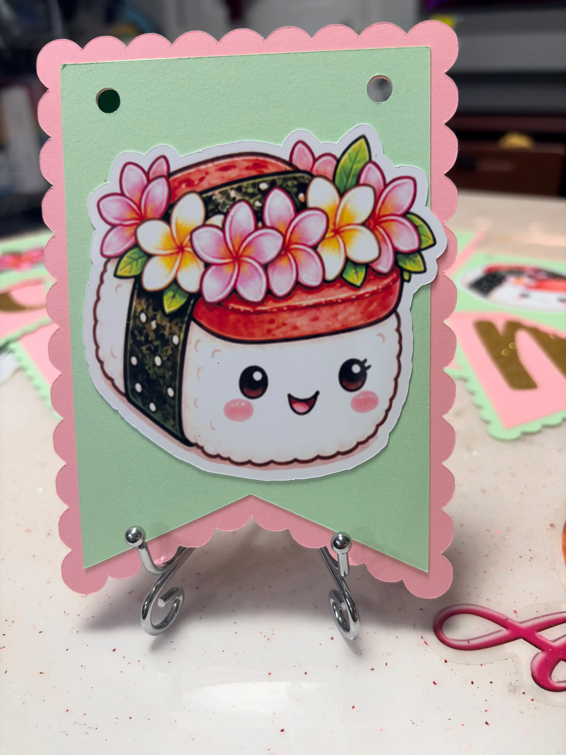 Personalized Kawaii Musubi Birthday Banner | Custom Name Party Decoration 7 Personalized Kawaii Musubi Birthday Banner | Custom Name Party Decoration - Image 7